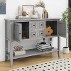 Console Tables for Entryway,Narrow Console Table with Storage,46 in Extra Long Foyer Table, Sofa Tables with Draws and 2 Cabinets - 3 of 4
