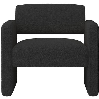 TIRAMISUBEST Black Upholstered Accent Chair - Plush Armchair for Living Room, Bedroom & Dining Room, Modern Single Sofa Chair (31¡±Lx31¡±W)