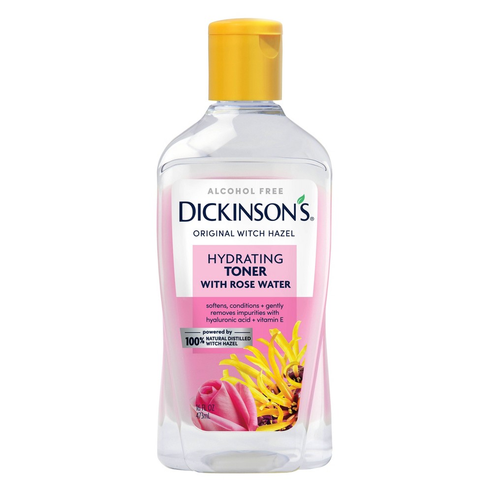 Photos - Cream / Lotion Dickinson's Enhanced Witch Hazel with Rosewater Alcohol-Free 98 Natural Formula Hydrating Toner - 16 fl oz