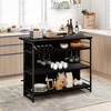 Tangkula Industrial Kitchen Island Bar Table 4-Tier Storage Shelf Wine Rack Glass Holders - image 4 of 4