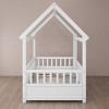 Lyngins Kids' Floor Bed Frame with Wooden House Roof & High Fence Guardrails, Pine Wood Twin Size Toddler Bed/Child Bed, Easy Assembly - 4 of 4