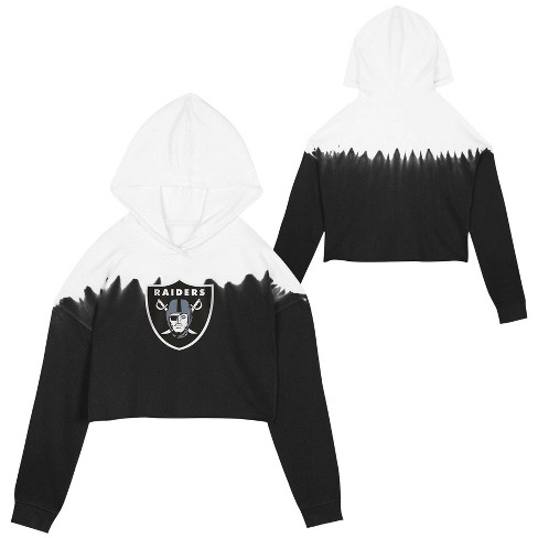 Nfl Las Vegas Raiders Girls' Crop Hooded Sweatshirt : Target