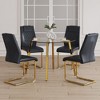 NicBex 5 PCS/7 PCS Dining Table Set,Round Tempered Glass Dining Table with Gold Metal Legs,4/6 PU Chairs for Kitchen/Apartment - 2 of 4