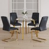 NicBex 5 PCS/7 PCS Dining Table Set,Round Tempered Glass Dining Table with Gold Metal Legs,4/6 PU Chairs for Kitchen/Apartment - image 2 of 4