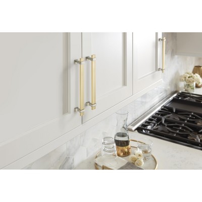 Brushed Gold and Satin Nickel Cabinet Bar Pull