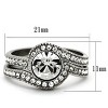 Slickblue Women's Silver Ring, Round Center Synthetic Crystal, Side Sparkle Stones, Stainless Steel, Sizes 5-10 - 2 of 4