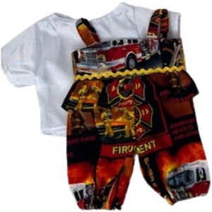 Doll Clothes Superstore Firefighter Print Doll Outfit for 14–15" Baby Dolls – Unisex Design for Boys & Girls - 1 of 4