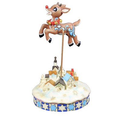 Jim Shore 8.75" Leaping Rudolph With Bells Christmas  -  Decorative Figurines