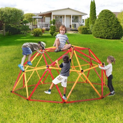 Infurnic Baby Activity Gym Children's Climbing Frame, Robust Hemispherical Design with Triangular Support, Multicolored, 28.54"*14.84"*5.75"