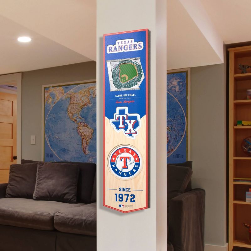 8&#34; x 32&#34; MLB Texas Rangers 3D Stadium Banner, 2 of 5