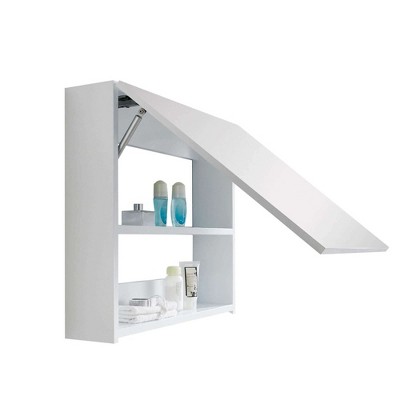 24" White Rectangular Plywood Medicine Cabinet with Mirror