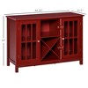 Sideboard, Glass Door Serving Buffet Cabinet, Liquor Cabinet with Adjustable Shelves, 12 Bottle Wine Rack for Living Room, Kitchen - 3 of 4