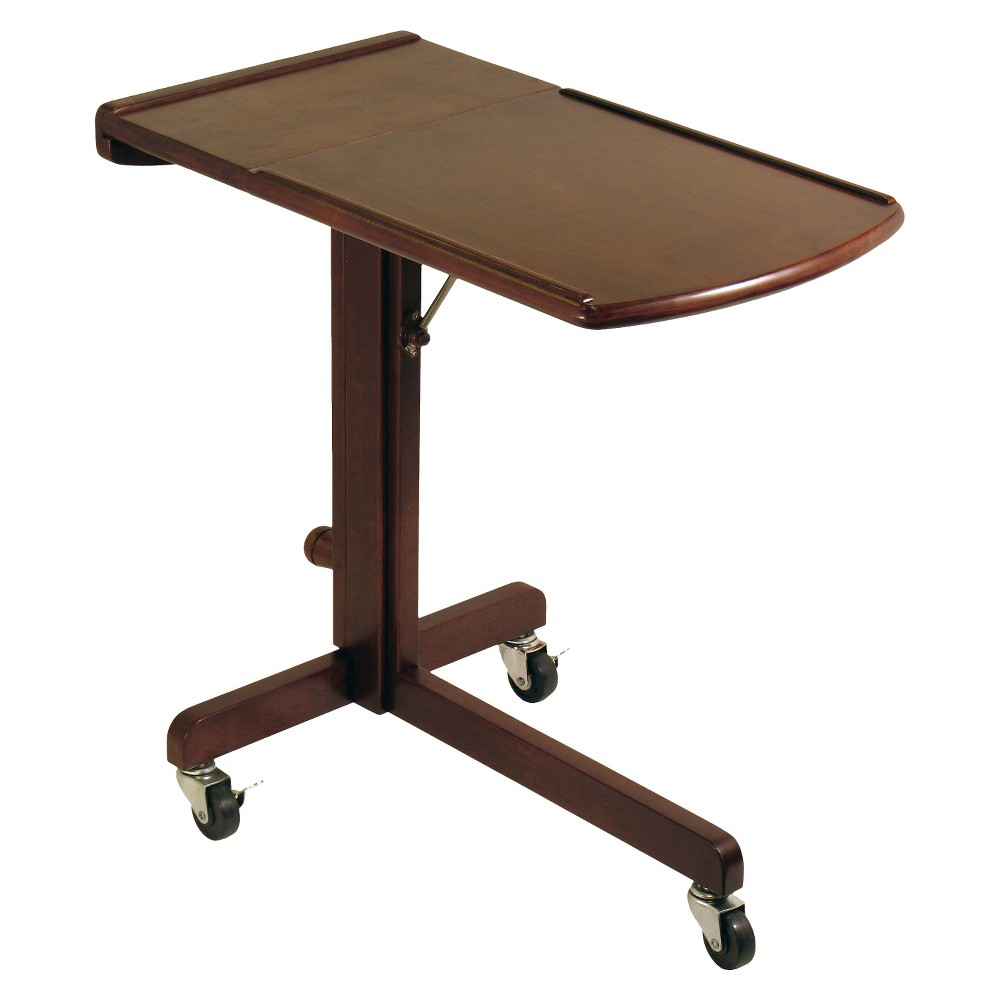 Photos - Office Desk Adjustable Laptop Cart Walnut Finish - Winsome