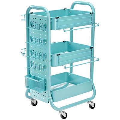 EUREKA ERGONOMIC Rolling Utility Cart,19.76"D x 20.08"W x 31.10"H,Blue