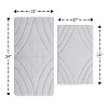 Knightsbridge Diamond 220 GSF Non Skid Back Bath Rug Set - 2- Piece - 17x24 and 21x34", White - 2 of 2