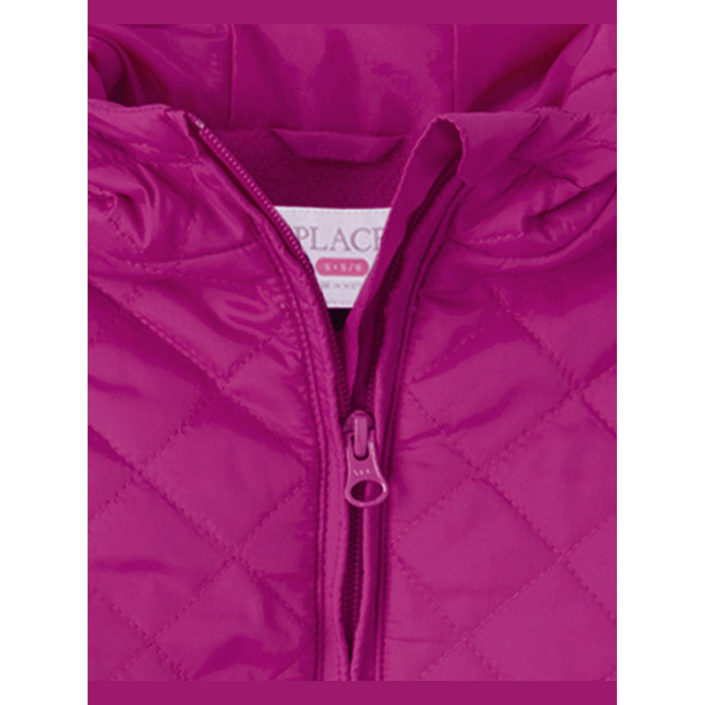 Куртка The Children's Place Long Sleeve Quilted Puffer Jacket Pink M (7/8) для девочек, цвет: Розовый — фото 3