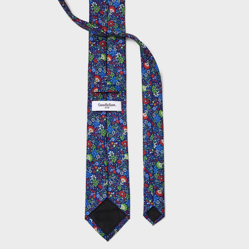 Men&#39;s Floral Print Neck Tie - Goodfellow &#38; Co&#8482; Blue One Size, 3 of 5