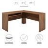 Modway Venture L-Shaped Office Desk – Wood Grain Laminate Workstation with Metal Frame - 2 of 4