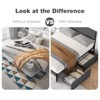 Full Size Upholstered Bed Frame with 2 Storage Drawers, High-Density Foam Headboard, Sturdy Steel Slats - 4 of 4