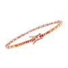 Ross-Simons 3.60 ct. t.w. Multicolored Sapphire Tennis Bracelet in 18kt Rose Gold Over Sterling - 3 of 4