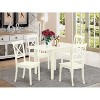 HomeStock 5-Pc Linen White Finish Solid Wood Top - Dining Room Set - Seats 4 - 2 of 4