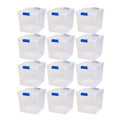 Homz Heavy Duty Modular Clear Plastic Stackable Storage Tote Containers with Latching and Locking Lids, 31 Quart Capacity - image 1 of 4