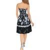 LA LEELA Women's House Daily Routine Evening Wear Boho Smocked Mini Swing Dress Tube Top Strapless Dresses for Women One Size Black, Tie Dye Design - 2 of 3