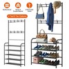 NewHome"5-Tier Entryway Coat Rack & Shoe Storage Shelf - Freestanding Hall Tree with Garment Hanger"Black - 2 of 4