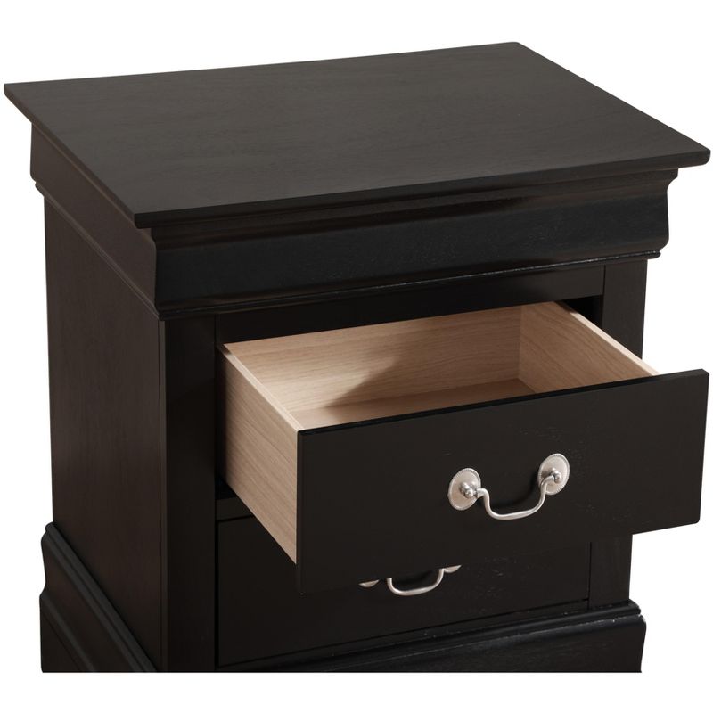 Passion Furniture Louis Philippe 2-Drawer Nightstand (24 in. H X 21 in. W X 16 in. D), 3 of 7