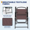 6-Piece Patio Dining Set with Umbrella, 4 Folding Dining Chairs, Tempered Glass Top Table for Outdoor Garden and Patio - 4 of 4