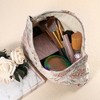 Unique Bargains Zipper Floral Travel Canvas Makeup Bag Pink 8.46"x6.69" 1 Pc - 3 of 4