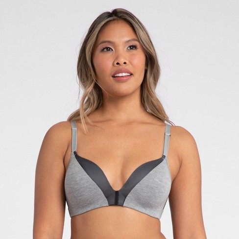 All.you. Lively Women's All Day Deep V No Wire Bra - Heather Gray