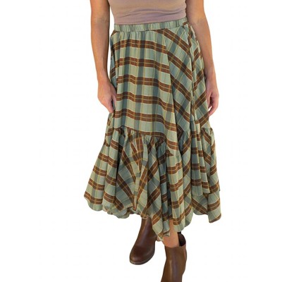 Women's Plaid Midi Skirt - Blu Pepper