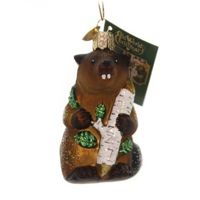 Old World Christmas 3.25" Eager Beaver Ornament Swimmers Webbed Feet  -  Tree Ornaments