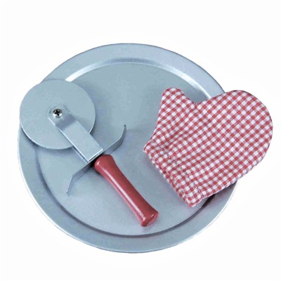 The Queen's Treasures 18 Inch Doll Kitchen Food Accessory Set, Pizza Pan, Pizza Cutter & Oven Mitt