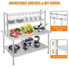 Stainless Steel Work Table with 2 Shelves, 30x24 Inch Heavy Duty Commercial Food Prep Table, Metal Kitchen Prep Table with Adjustable Shelf & Hooks - 3 of 4