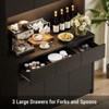 Coolmee 71 inch Kitchen Pantry Cabinet, Hutch Storage with Led Lights and Power Outlets, Buffet Cabinet with Microwave Stand, Adjustable Shelves - 4 of 4