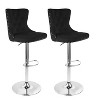 Black velvet bar stools set of two, swivel bar height stools, adjustable bar chairs - 3 of 4
