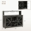 55" Coffee Bar Cabinet with Lights, Farmhouse Wine Cabinet with Wine and Glass Racks for Kitchen, Dining Room - 4 of 4