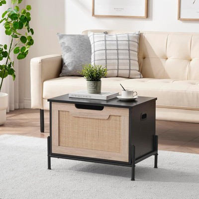 24 Inch Multifunctional Storage Bench Storage Cabinet - Storage Coffee Table with Storage Box, Entry Storage Bench for Bedroom Entryway Living Room