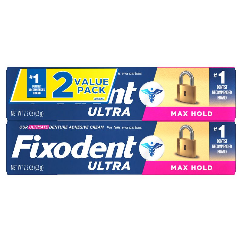 Fixodent Ultra Max Hold Dental Adhesive - 2.2oz/2pk, 3 of 13
