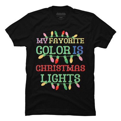 Men's Design By Humans My Favorite Color Is Christmas Lights - Merry Christmas By SHOPP T-Shirt