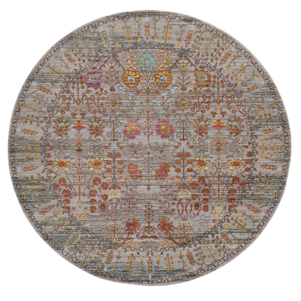 6'7in Hayden Loomed Round Area Rug Gray - Safavieh