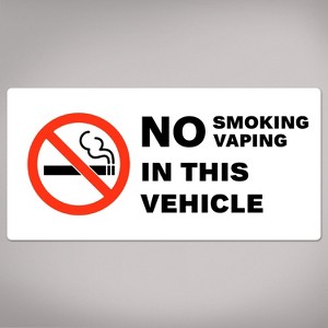 Avery No Smoking/Vaping in This Vehicle Sign Label Stickers, Waterproof, UV Resistant, Preprinted, 2" x 4", 20 Stickers - 1 of 4