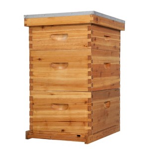 VINGLI 10-Frame Bee Hive, Wax Coated Beehive Starter Kit with Frames ...