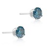 Pompeii3 1 1/10Ct Blue Diamond Studs in 14k White Gold Lab Created - 2 of 3