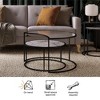 Kumasinova Moon Phase Nesting Coffee Table Set,30.9" Center Table with Glass Top, Side Table with Marble Pattern,Round Coffee Tables for Living Room - 3 of 4