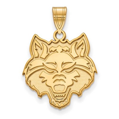 Black Bow Jewelry 10k Yellow Gold Arkansas State Red Wolves NCAA Large Pendant