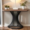 Hommoo 39-Inch Console Table with Geometric Metal Base - 2 of 4