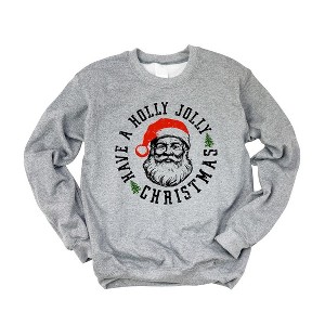 Simply Sage Market Women's Graphic Sweatshirt Holly Jolly Santa - 1 of 3